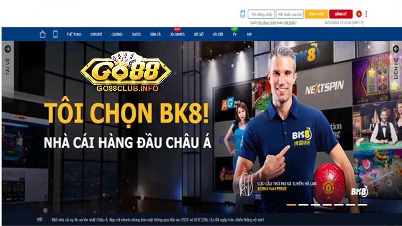 Giao diện nhà cái BK8